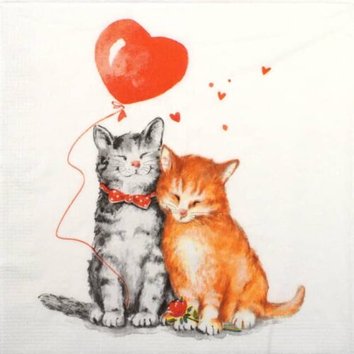 Paper Napkin - Cat Love