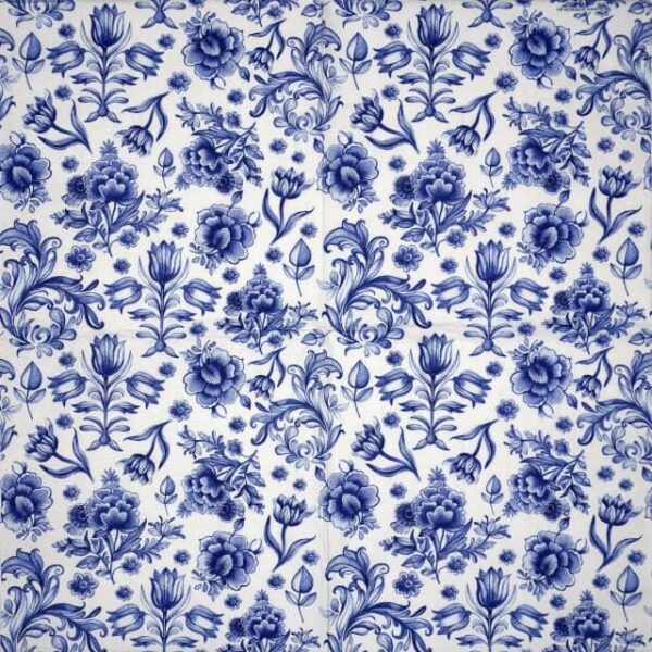 Paper Napkin - Delft Blue Flowers