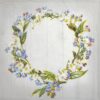 Paper Napkin - flower wreath on a grey background