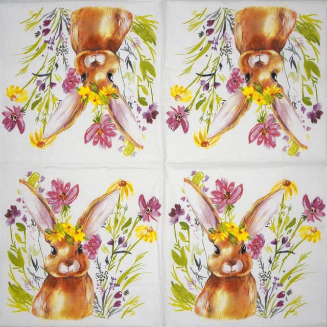 Paper Napkin - Girl Bunny