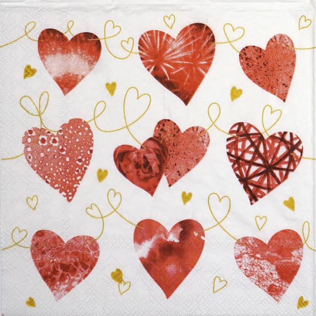 Paper Napkin - Ten Hearts