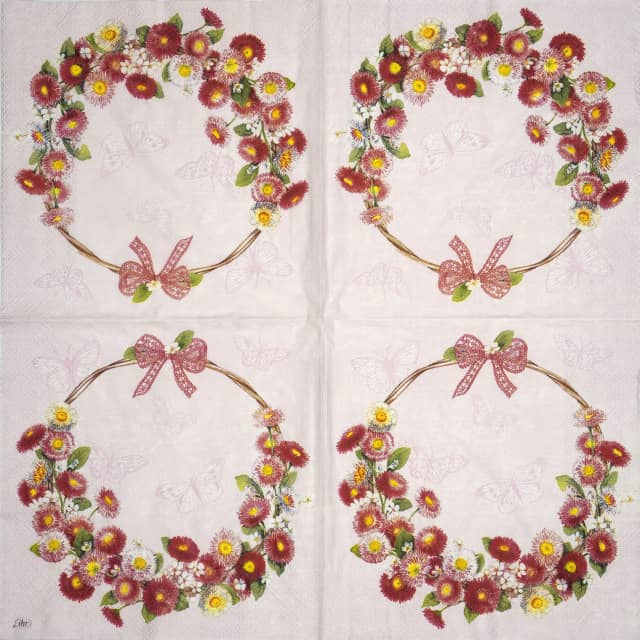 Paper Napkin - Bellies Wreath rose