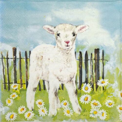 Paper Napkin - Lamb in the Meadow