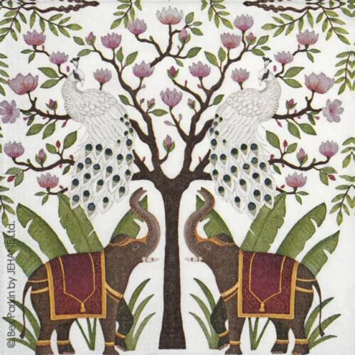 Paper Napkin - Elephants & Peacocks