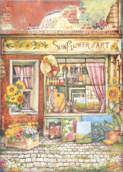 Stamperia Rice Paper A4 - Sunflower Art Shop DFSA4771