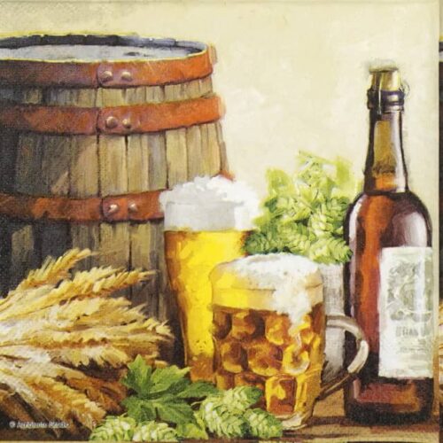 Cocktail Napkins - Beer and Hops (20 pieces)