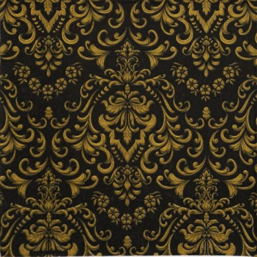 Single Decoupage Napkin - Baroque ornament black