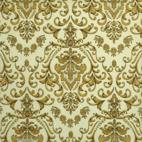 Single Decoupage Napkin - Baroque ornament green