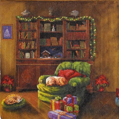 Paper Napkin - Gifts under Christmas tree