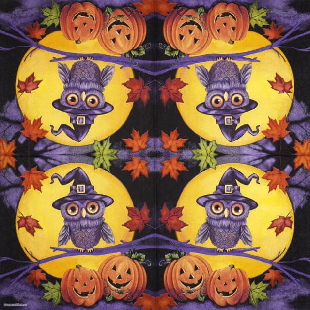 Paper-napkin-Ambiente-Halloween-Owl-13319125