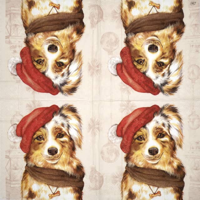Paper Napkin - Winter Dog