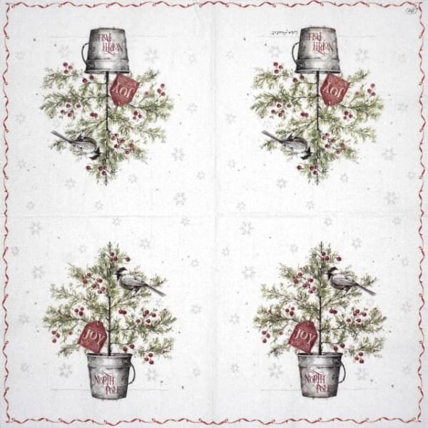 Paper Napkin - Christmas Tree Present cream