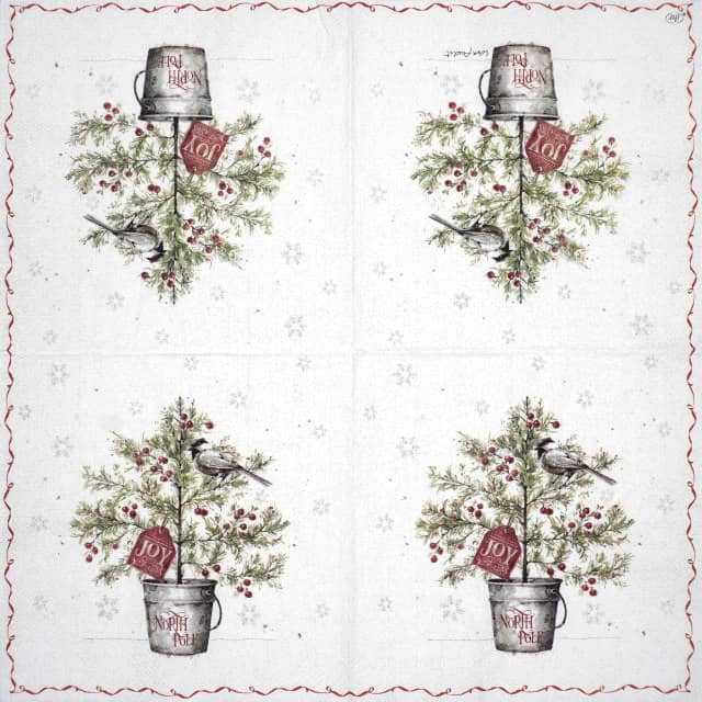 Paper Napkin - Christmas Tree Present cream