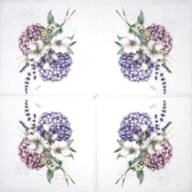 Paper Napkin - Ramillete de Hortensias