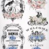 AB Studio Decoupage Rice Paper  A/4 - Welcome to our Garden- 5380