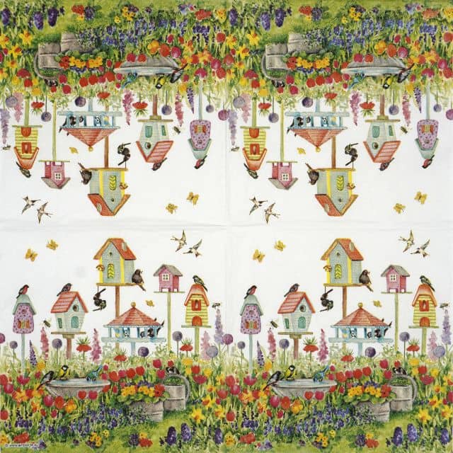 Paper Napkin - Birdhouses