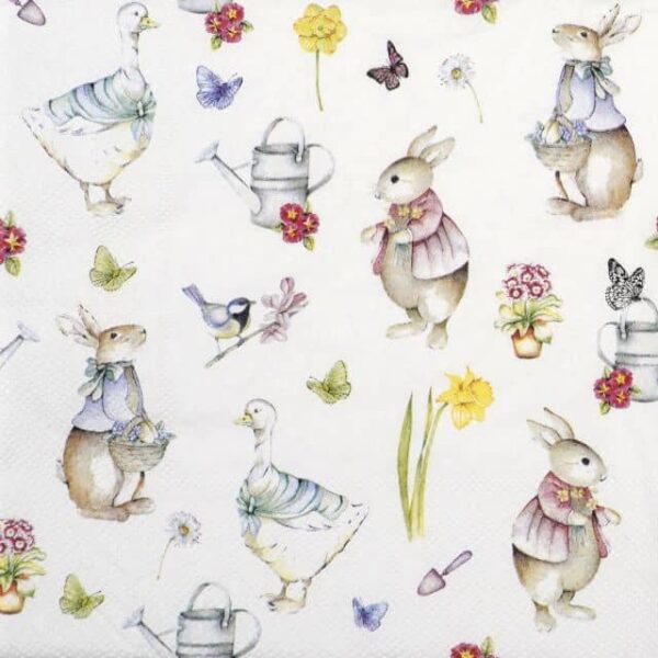 Paper Napkin - Easter garden