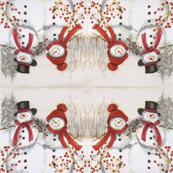 Cocktail Napkins - Snowmen Family (20 pieces) - Image 2
