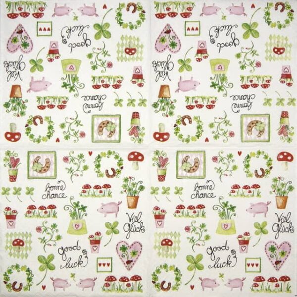 Single Decoupage Napkin - Lovely Luck - Image 2