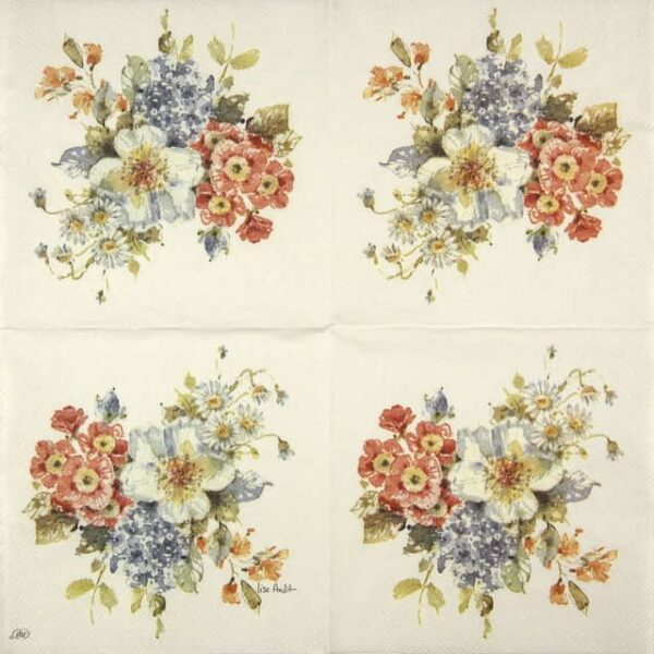 Single Decoupage Napkin - Garden Flower Bunch - Image 2