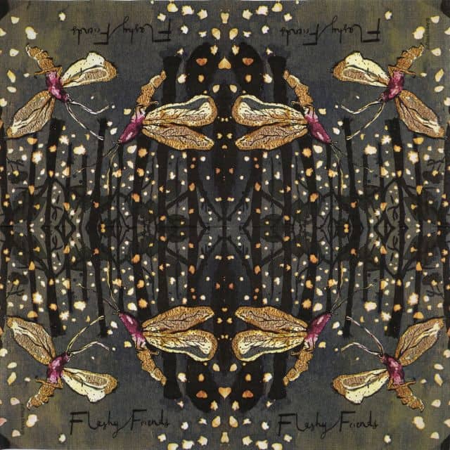 Flashy Friends full napkin by PPD – repeated dragonfly pattern with colourful wings on mint green background with white dots.