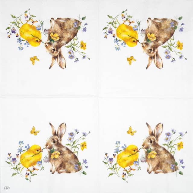 Paper Napkin - Bunny and Chick