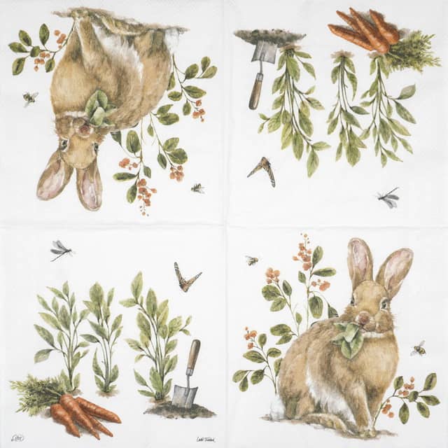 Paper Napkin - Garden Bunny