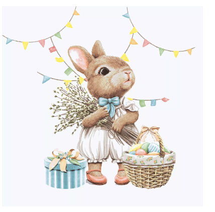 Cocktail Decoupage Napkin - Bunny Joy