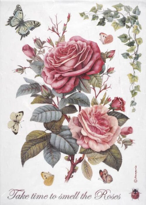 Stamperia Rice Paper A4 - Big rose