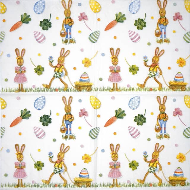 Paper-napkin-Ti-Flair-Playful-Bunnies-white-380057